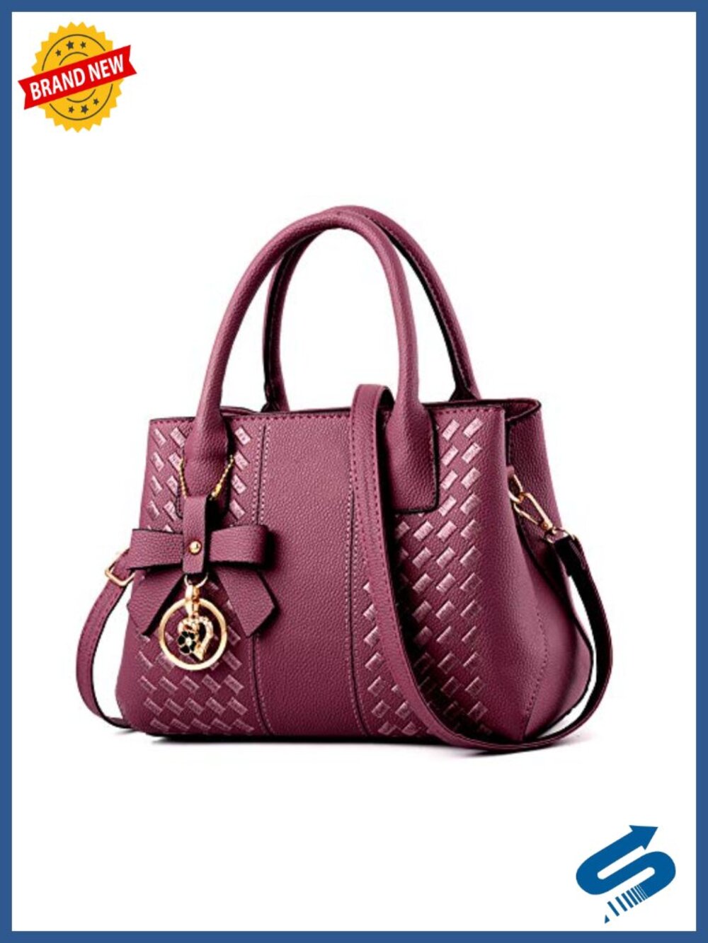 Women's PU Leather Satchel Handbag Top Handle Shoulder Tote Crossbody